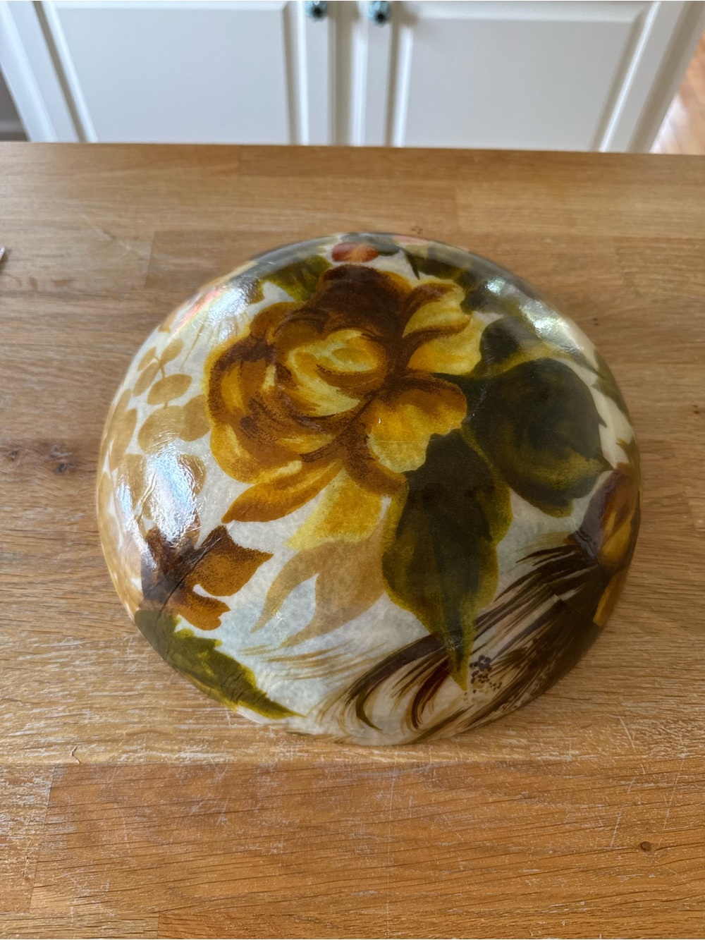 Traymold MCM Fiberglass Bowl | Autumn Floral | 1960s | Serving Bowl - Picture 6 of 8